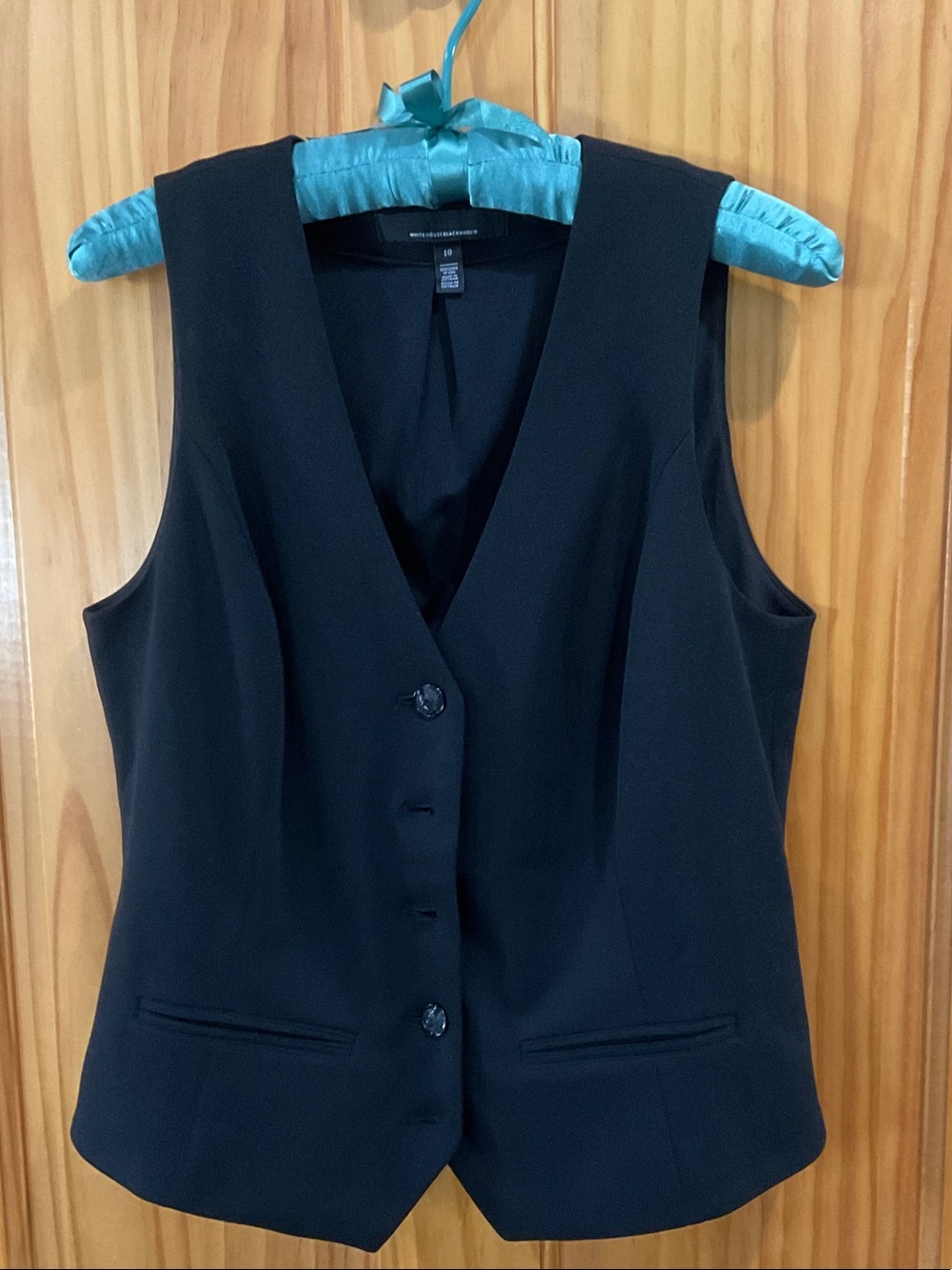 White House Black Market Black Sleeveless Tailored Vest